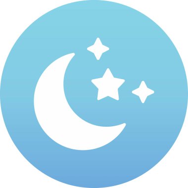 Yıldızlı ay. Web simgesi basit illüstrasyon 