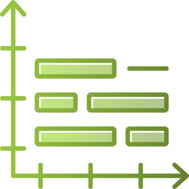 Gantt Grafik Ağ simgesi, vektör illüstrasyonu