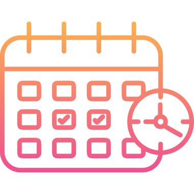 Zamanlama simgesi, vektör illüstrasyonu