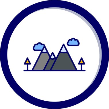 dağ tepesi ikonu vektör illüstrasyonu 