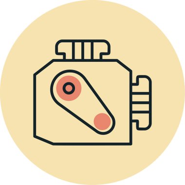 Araba Motoru Web simgesi, vektör illüstrasyonu