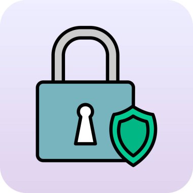 Asma kilit. Web simgesi basit illüstrasyon