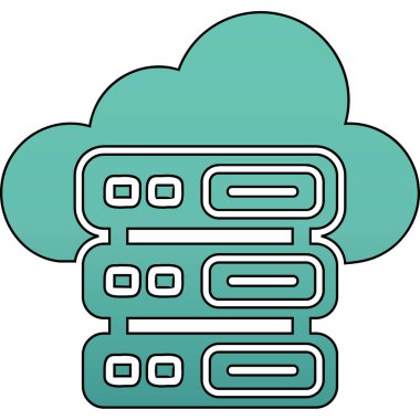 Bulut Sunucusu simgesi, vektör illüstrasyonu basit tasarım