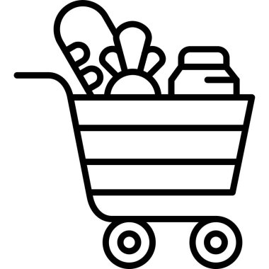 Alışveriş arabası ikon vektör illüstrasyonu