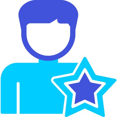 Yıldızlı adam, teşvikli ikon vektör illüstrasyonu