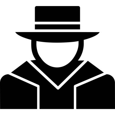 Şapkalı adam. Web simgesi basit illüstrasyon