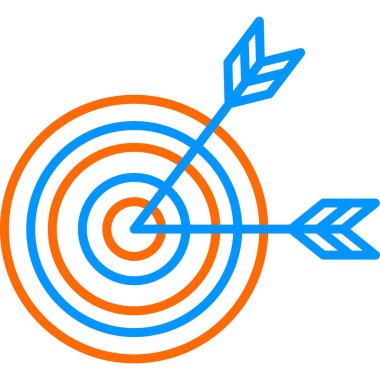 Oklu hedef. Web simgesi basit illüstrasyon 