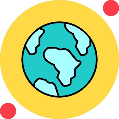 toprak küresi simgesi, vektör illüstrasyonu basit tasarım