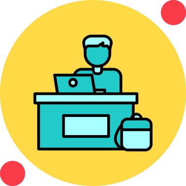ofis çalışanı simgesi vektör illüstrasyon