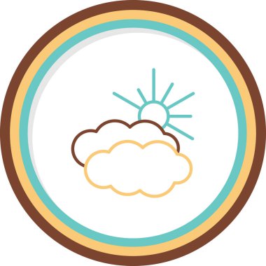 Hava bulutlu. Web simgesi basit illüstrasyon