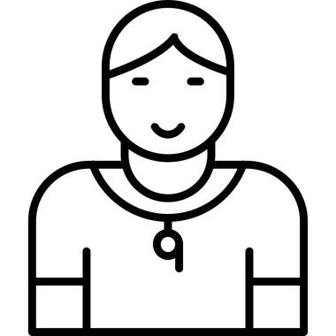 Jimnastik Eğitmeni Simgesi Basit Vektör İllüstrasyonu