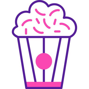 Patlamış mısır. Web simgesi basit illüstrasyon                                  