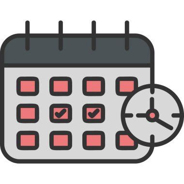 Zamanlama simgesi, vektör illüstrasyonu