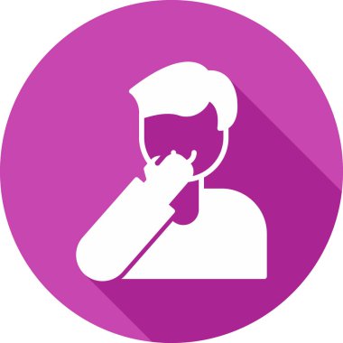Man Touch Face web simgesi, vektör illüstrasyonu