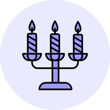 Bir şamdan ağ simgesinin vektör illüstrasyonu 