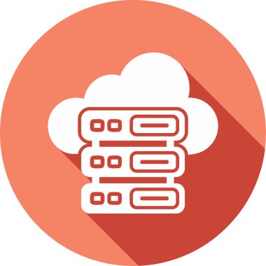 Bulut Sunucusu simgesi, vektör illüstrasyonu basit tasarım