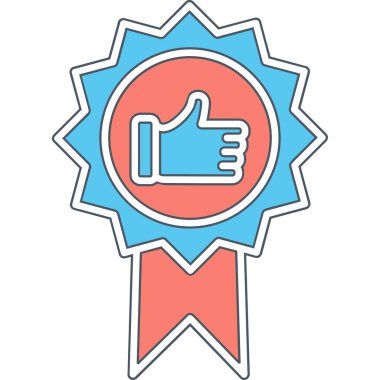 Başparmak Yukarı simgesi ve vektör illüstrasyonuyla En İyi Uygulama Rozeti  