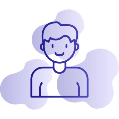 İnsan avatar web simgesi basit illüstrasyon 