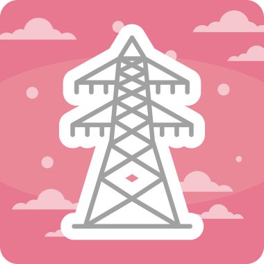 elektrik kulesi simgesi, vektör illüstrasyonu