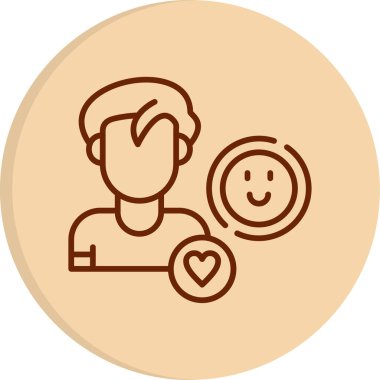 Mutlu emoji simgesine sahip insan avatarı, vektör illüstrasyonu basit tasarım