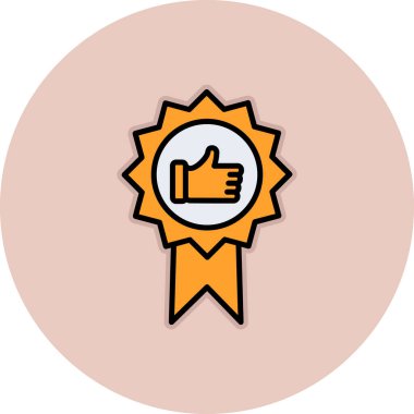 Başparmak Yukarı simgesi ve vektör illüstrasyonuyla En İyi Uygulama Rozeti  