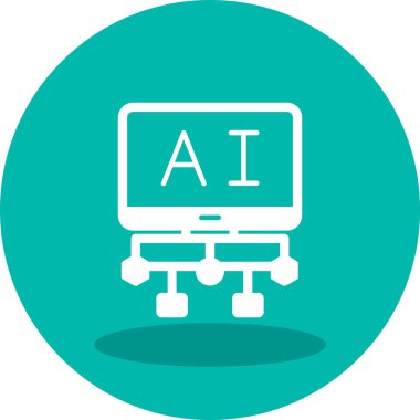 Yapay Zeka. Web simgesi basit illüstrasyon 
