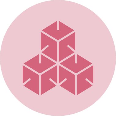 Bir Küp simgesinin vektör illüstrasyonu 