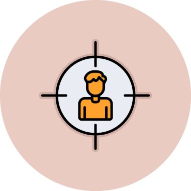 İnsan hedef simgesi, vektör illüstrasyonu basit tasarım