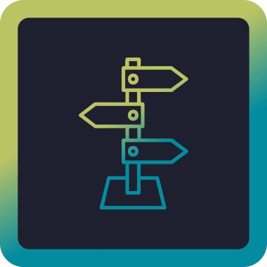 yön işareti simgesi, vektör illüstrasyonu 