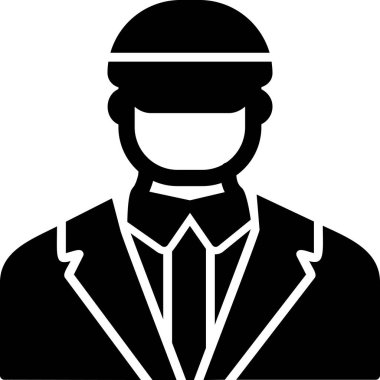 Güvenlik subayı simgesi, vektör illüstrasyonu basit tasarım