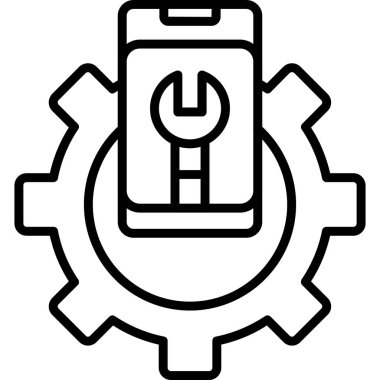 Ayarlar simgesi, basit vektör illüstrasyonu