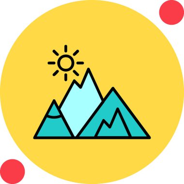 Dağlar. Web simgesi basit illüstrasyon  