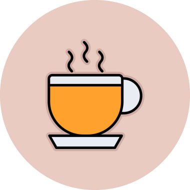 Kahve Kupası web simgesi, vektör çizim 