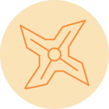 Shuriken simgesinin vektör illüstrasyonu          
