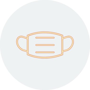 Tıbbi maske ikonu, düz stil. vektör illüstrasyonu 