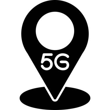 5G Konum simgesi vektör illüstrasyonu