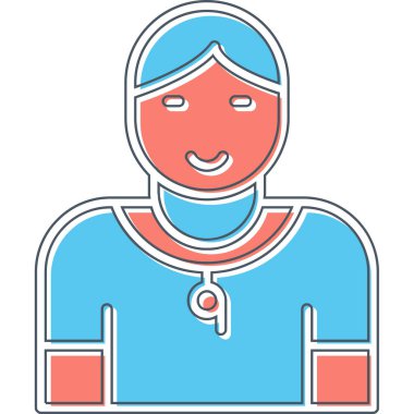 Jimnastik eğitmeni web simgesi, vektör illüstrasyonu