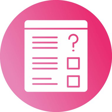 Quiz web simgesi vektör illüstrasyonu