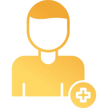 Tıbbi haç simgesi olan adam, vektör illüstrasyonu 