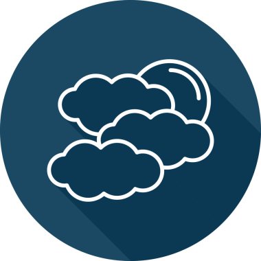 Hava bulutlu. Web simgesi basit illüstrasyon