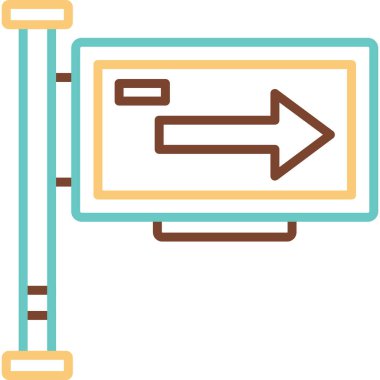 Tek Yol İşaret Ağı simgesi, vektör illüstrasyonu