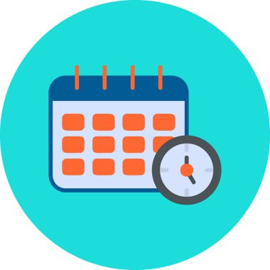 Zamanlama simgesi, vektör illüstrasyonu