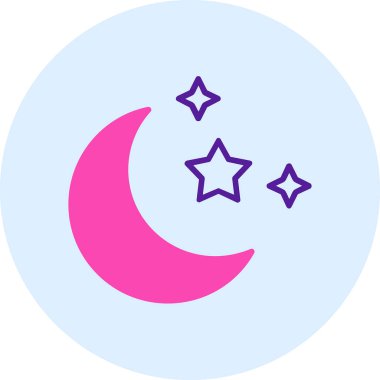 Yıldızlı ay. Web simgesi basit illüstrasyon 