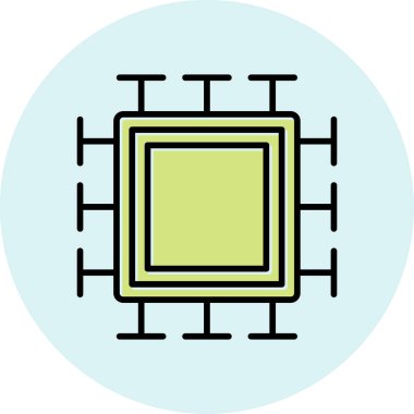  Mikroçip. Web simgesi basit illüstrasyon