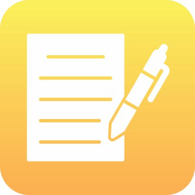 belge ve kalem simgesi düz tasarım