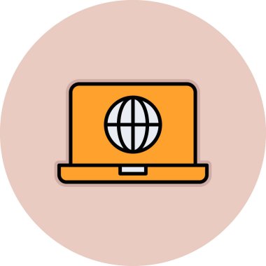 dizüstü bilgisayar simgesi, vektör illüstrasyonu basit tasarım