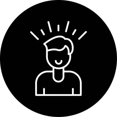 Kendine güvenen adam. Web simgesi basit illüstrasyon