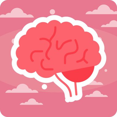 Beyin. Web simgesi basit illüstrasyon 