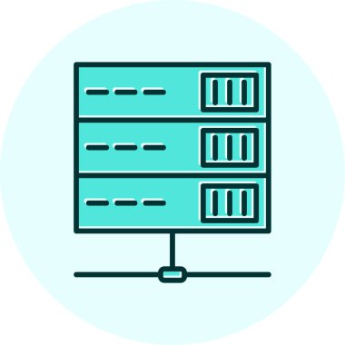 bilgisayar sunucu simgesi, vektör illüstrasyonu basit tasarım