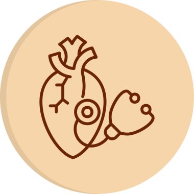 Kalp ve steteskopun vektör çizimi